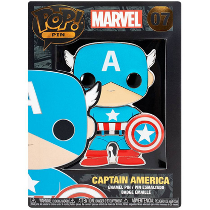 Funko POP Pin Chapa Esmaltada Capitán América 07 - Marvel