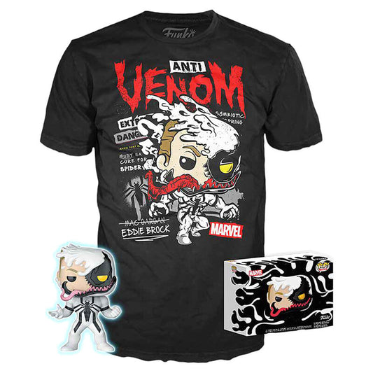 Pack Funko POP + Camiseta Anti-Venom 401 - Marvel Comics Exclusivo GITD
